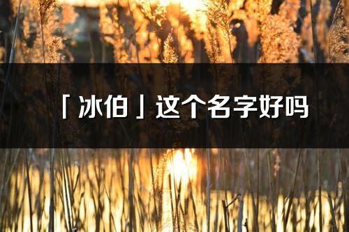「冰伯」這個名字好嗎_冰伯名字寓意,含義