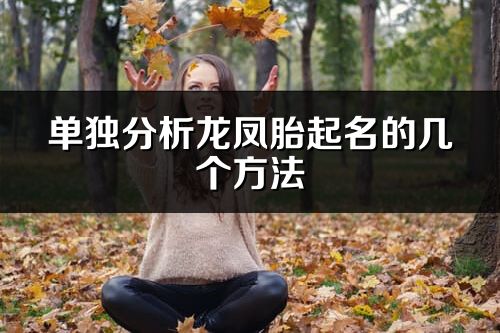 單獨分析龍鳳胎起名的幾個方法