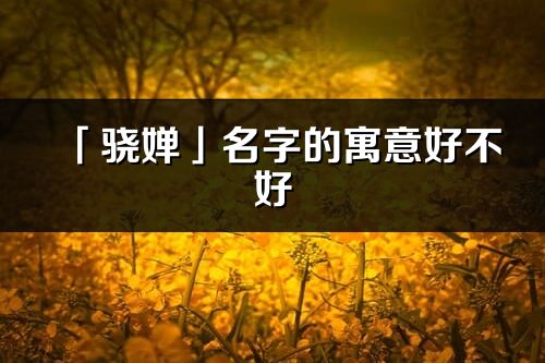 「驍嬋」名字的寓意好不好_驍嬋含義分析