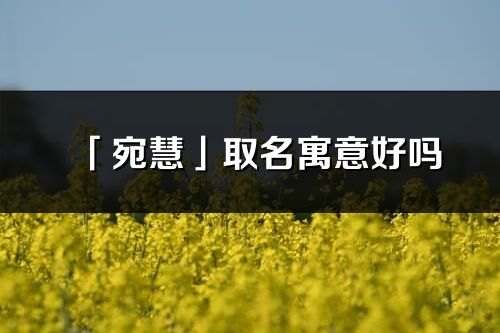 「宛慧」取名寓意好嗎_宛慧名字含義及五行