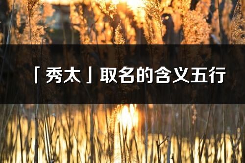「秀太」取名的含義五行_秀太名字寓意解釋