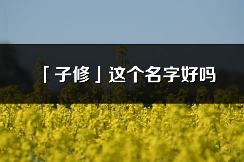「子修」這個(gè)名字好嗎_子修名字寓意,含義
