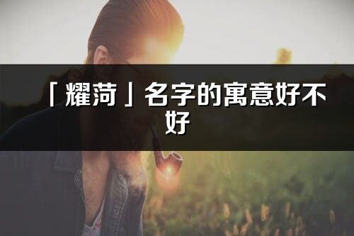 「耀菏」名字的寓意好不好_耀菏含義分析