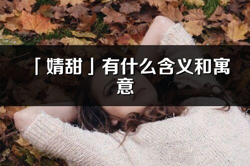 「婧甜」有什么含義和寓意_婧甜名字的出處與意思