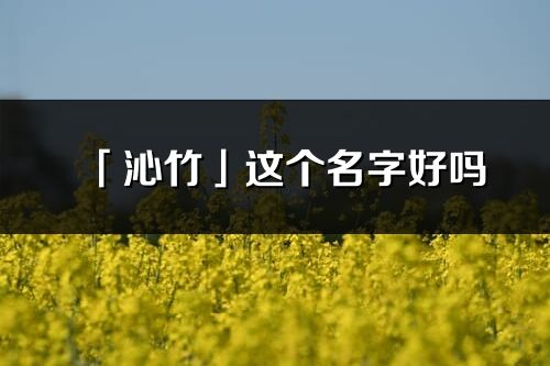 「沁竹」這個名字好嗎_沁竹名字寓意,含義