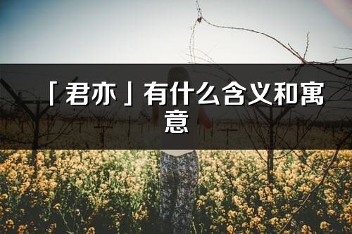 「君亦」有什么含義和寓意_君亦名字的出處與意思