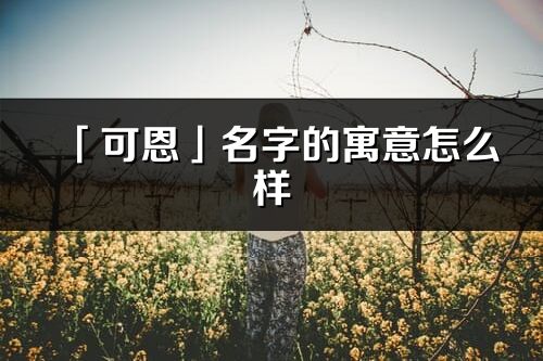 「可恩」名字的寓意怎么樣_可恩的出處
