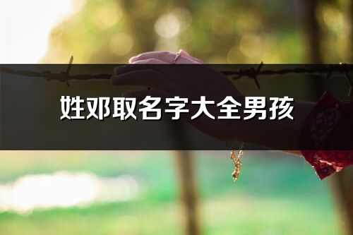 姓鄧取名字大全男孩