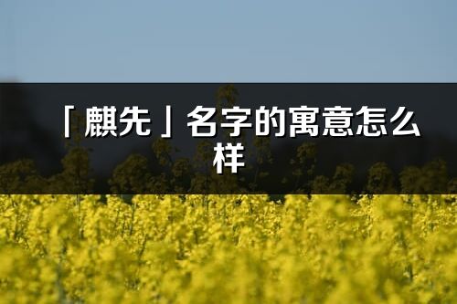 「麒先」名字的寓意怎么樣_麒先的出處
