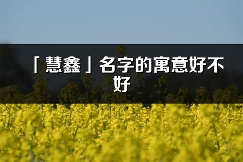 「慧鑫」名字的寓意好不好_慧鑫含義分析