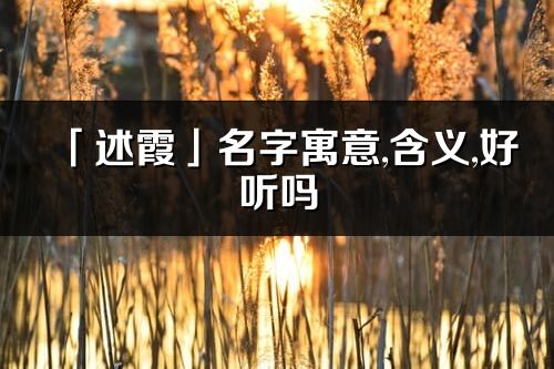 「述霞」名字寓意,含義,好聽嗎_述霞名字分析打分