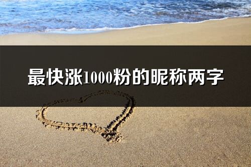 最快漲1000粉的昵稱兩字(優(yōu)選263個(gè))