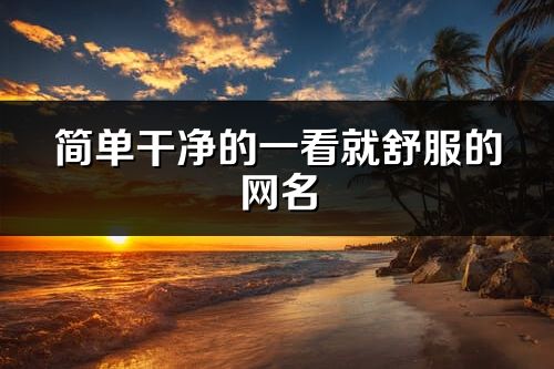 簡單干凈的一看就舒服的網名