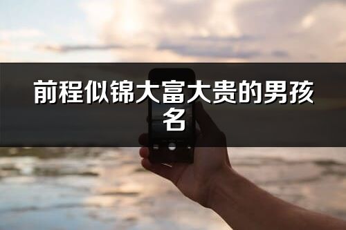 前程似錦大富大貴的男孩名