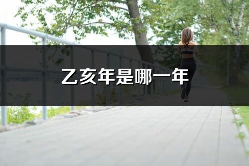 乙亥年是哪一年