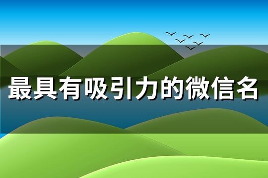 最具有吸引力的微信名(965個)