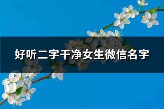 好聽二字干凈女生微信名字(優選867個)