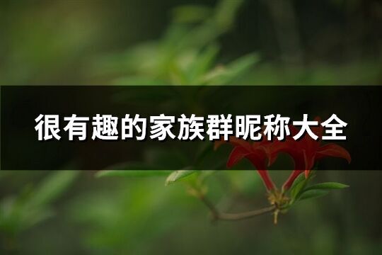很有趣的家族群昵稱大全(優(yōu)選248個)