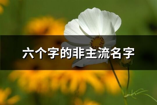 六個字的非主流名字(優選374個)