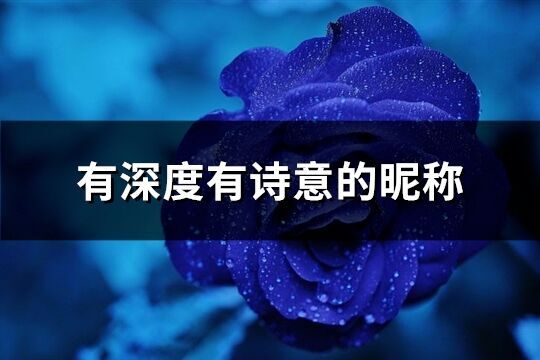 有深度有詩意的昵稱(286個)