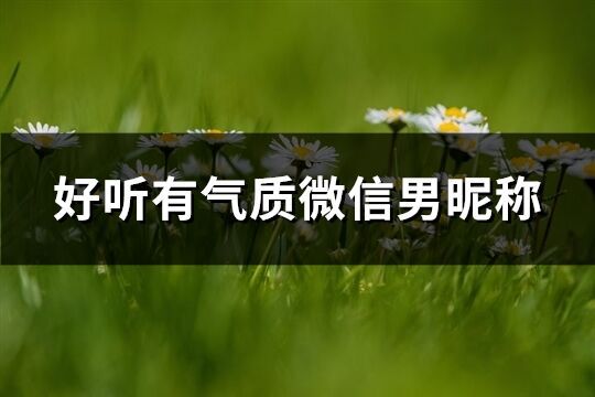 好聽有氣質微信男昵稱(精選323個)