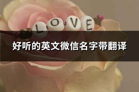 好聽的英文微信名字帶翻譯(優選103個)