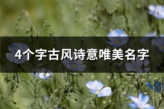 4個(gè)字古風(fēng)詩意唯美名字(優(yōu)選353個(gè))