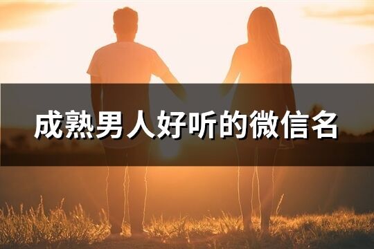 成熟男人好聽(tīng)的微信名(共1158個(gè))