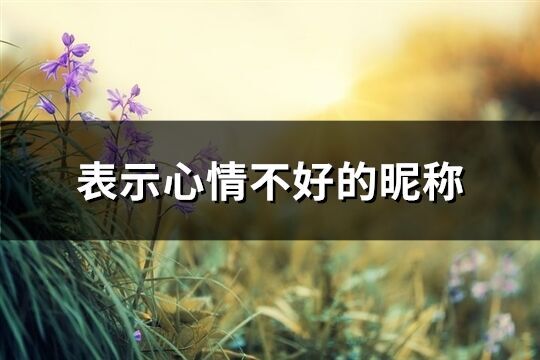表示心情不好的昵稱(共111個)