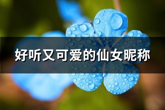 好聽又可愛的仙女昵稱(144個)