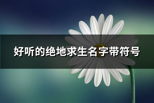 好聽的絕地求生名字帶符號(129個)