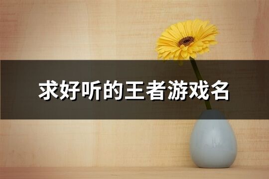 求好聽的王者游戲名(精選523個)