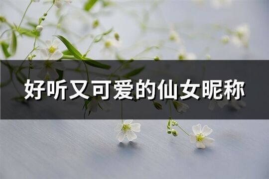 好聽又可愛的仙女昵稱(精選140個)