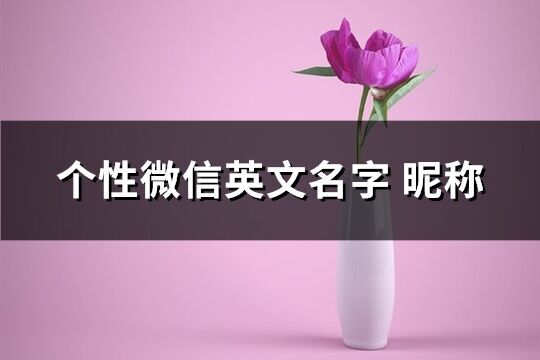 個性微信英文名字 昵稱(共147個)