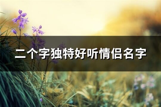 二個字獨特好聽情侶名字(共344個)