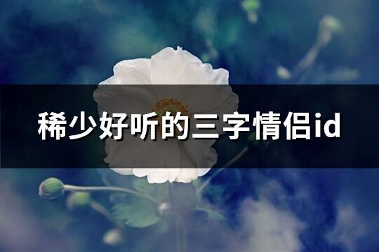 稀少好聽的三字情侶id(優選502個)