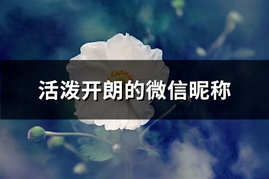 活潑開朗的微信昵稱(共180個)