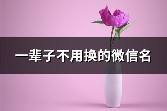 一輩子不用換的微信名(優選535個)