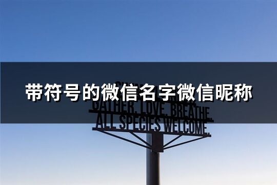 帶符號的微信名字微信昵稱(共106個)