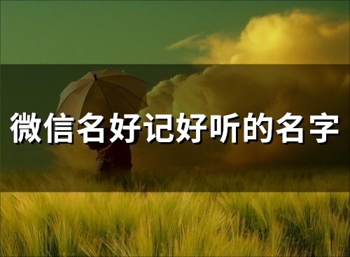 微信名好記好聽的名字(精選92個)