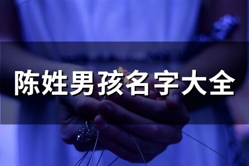 陳姓男孩名字大全(精選64個)