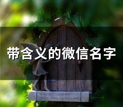 帶含義的微信名字(精選71個)