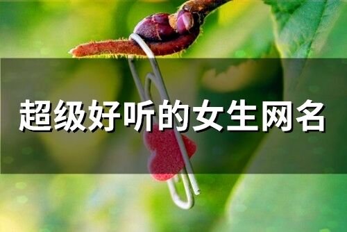 超級好聽的女生網名(精選601個)