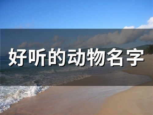 好聽的動物名字(精選28個)