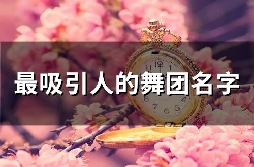 最吸引人的舞團名字(156個)