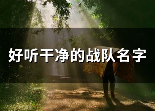 好聽干凈的戰(zhàn)隊名字(206個)