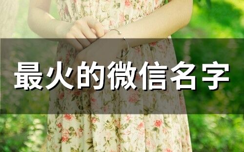 最火的微信名字(精選567個)