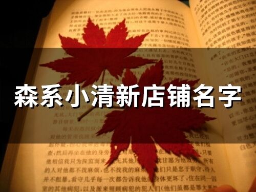 森系小清新店鋪名字(69個)