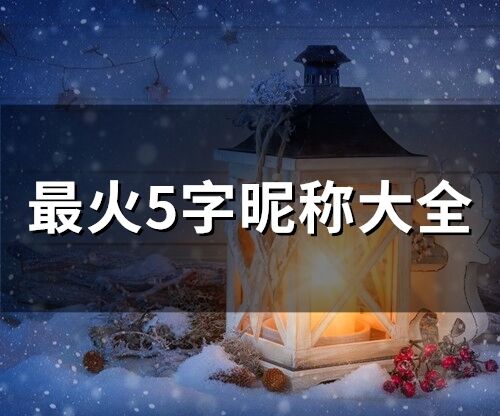 最火5字昵稱大全(521個(gè))