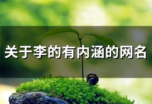 關(guān)于李的有內(nèi)涵的網(wǎng)名(64個)
